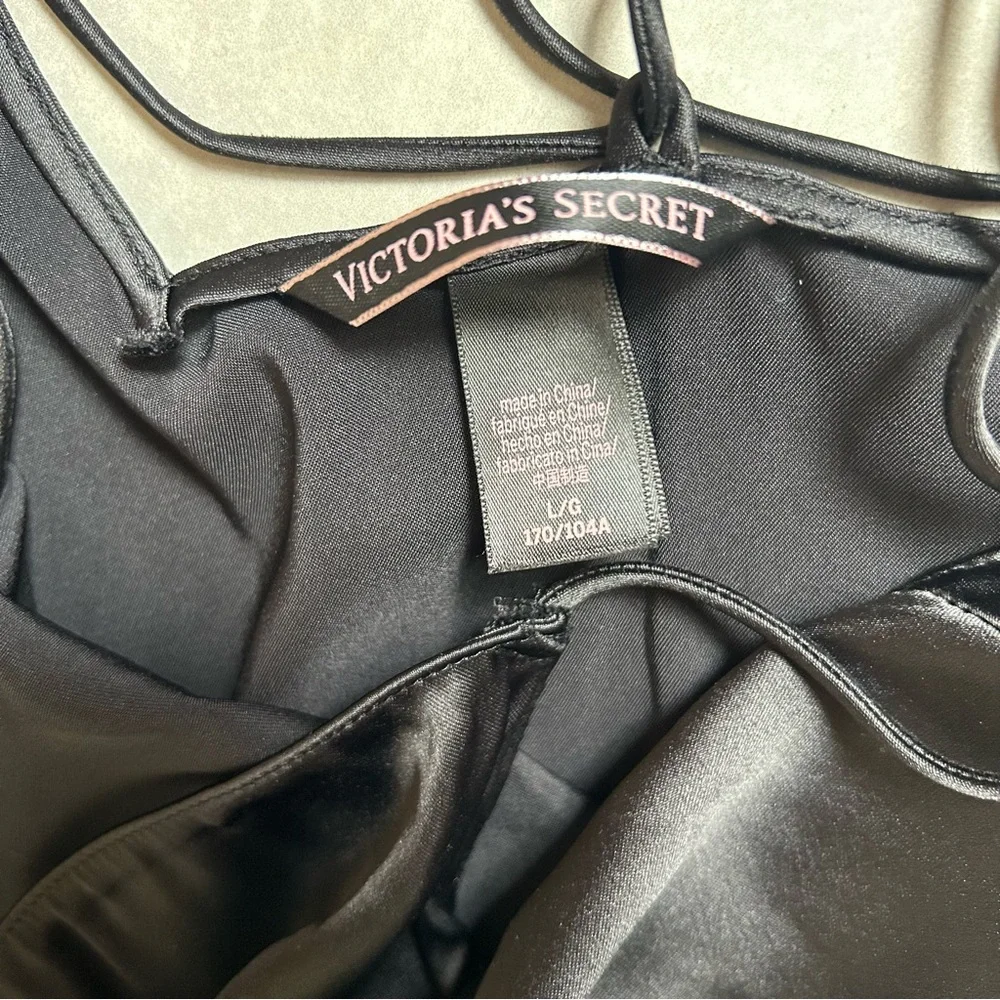 Victorias Secret Black Maxi Slip Dress Satin - Picture 4 of 8